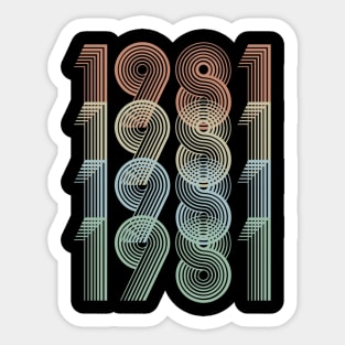 Vintage 1981 39th Birthday Gift Men Women Sticker